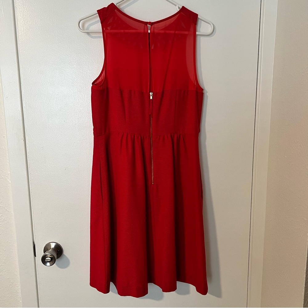 Maeve Anthropologie Red Lattice Dress - Picture 5 of 8